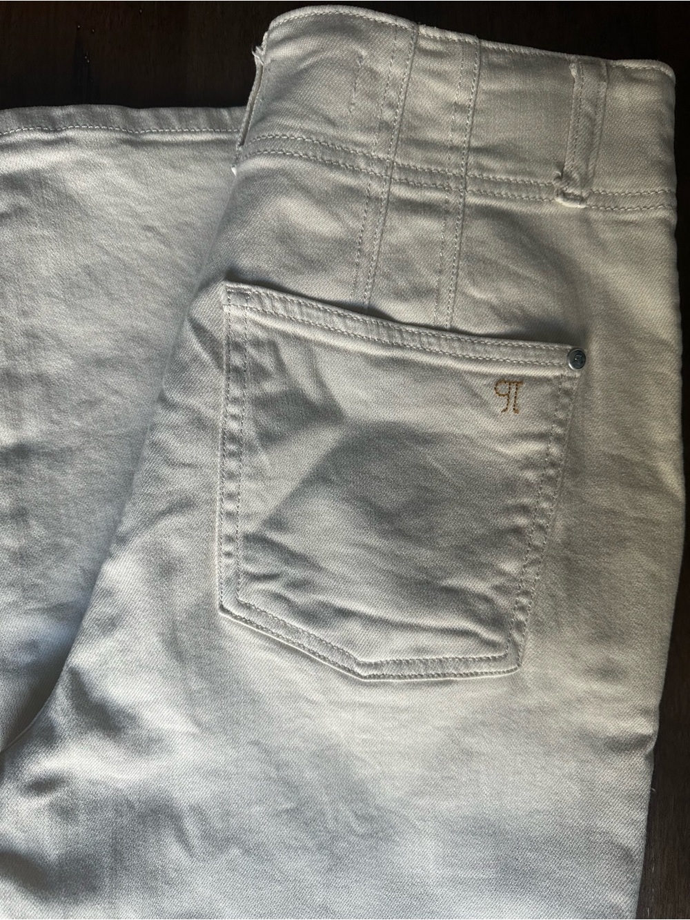 Pilcro Anthropologie Women’s High Rise Wide Leg Cream Cotton Blend Pant Size 28
